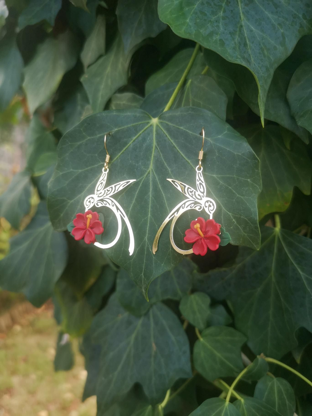 Collection Florale Pétale pourpre - Boucles d'oreilles Florence