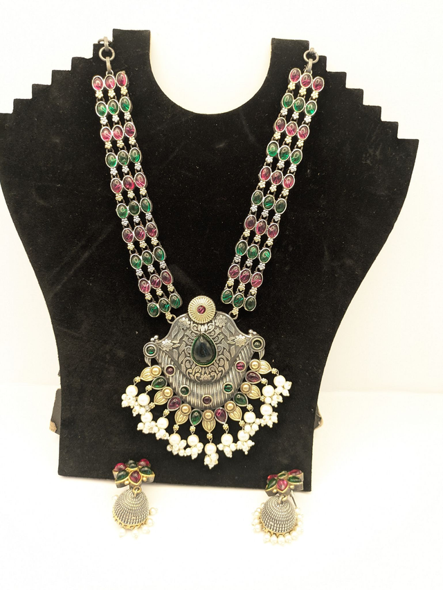 Indian Jewelery/Jewellery I Asian Long Jewellery Set I Jhumka style earrings I Oxidised Jewellery in London I Best online Indian jewelry UK 