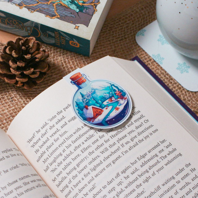 Hiver - Marque-Pages Magnétique - Bouteille Hivernale