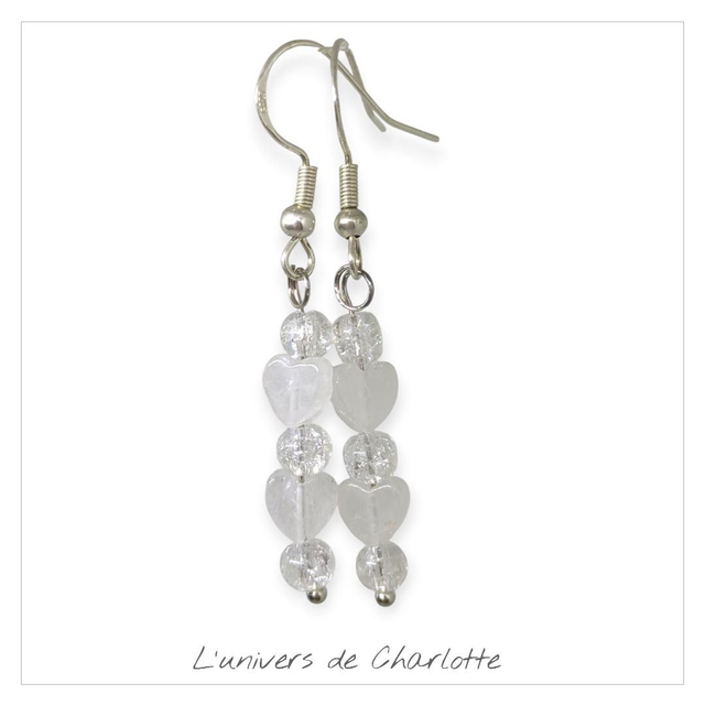 Boucles d'oreilles "Cristal de roche" BO-031