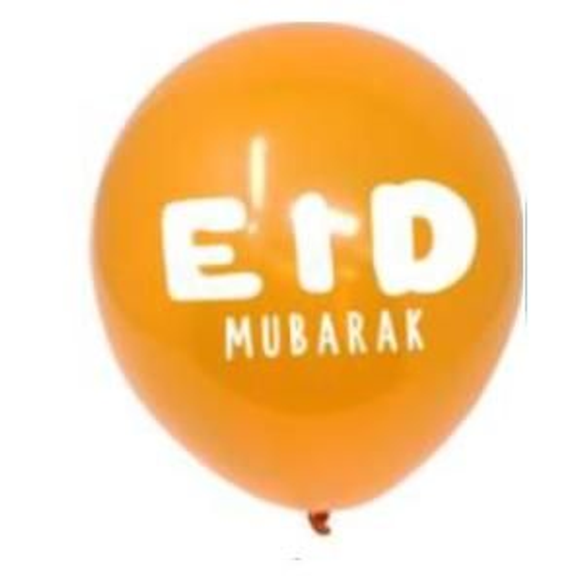 Eid Latex Balloon Orange 12" - 5 pack