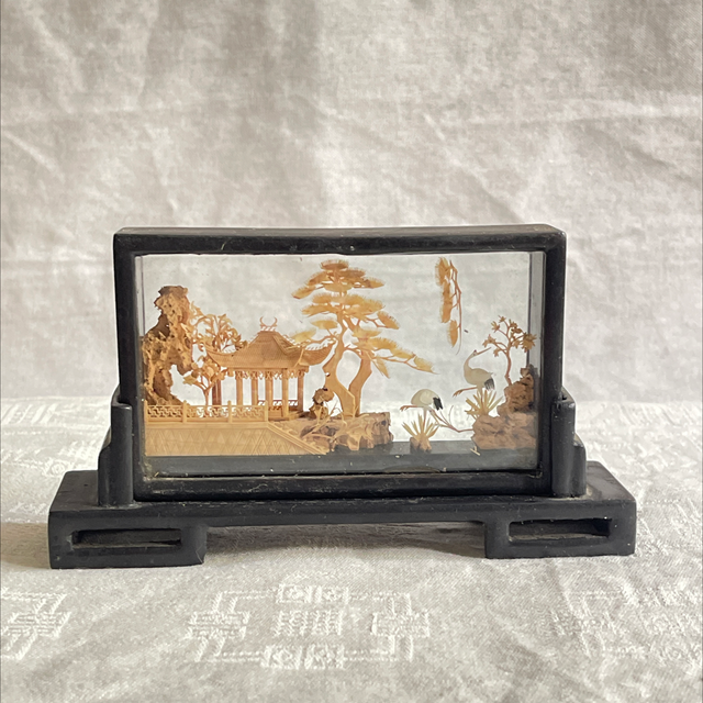 Miniatur Korkschnitzerei 60er Jahre