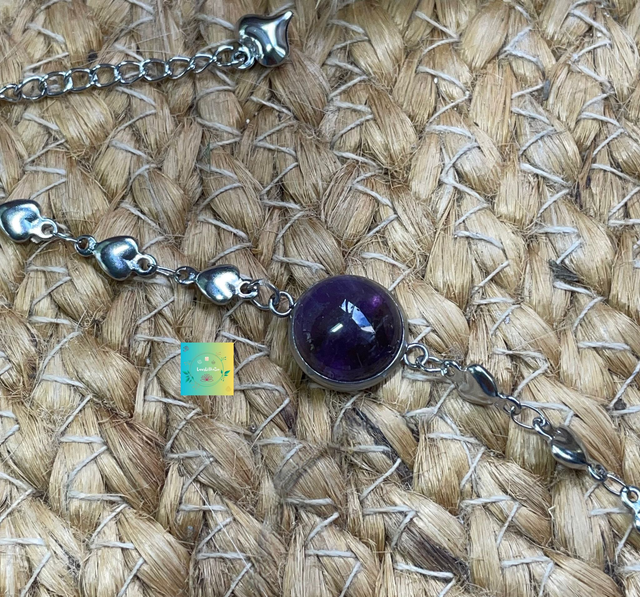 🧚♀️🧘♀️Bracelet en Améthyste Coeur