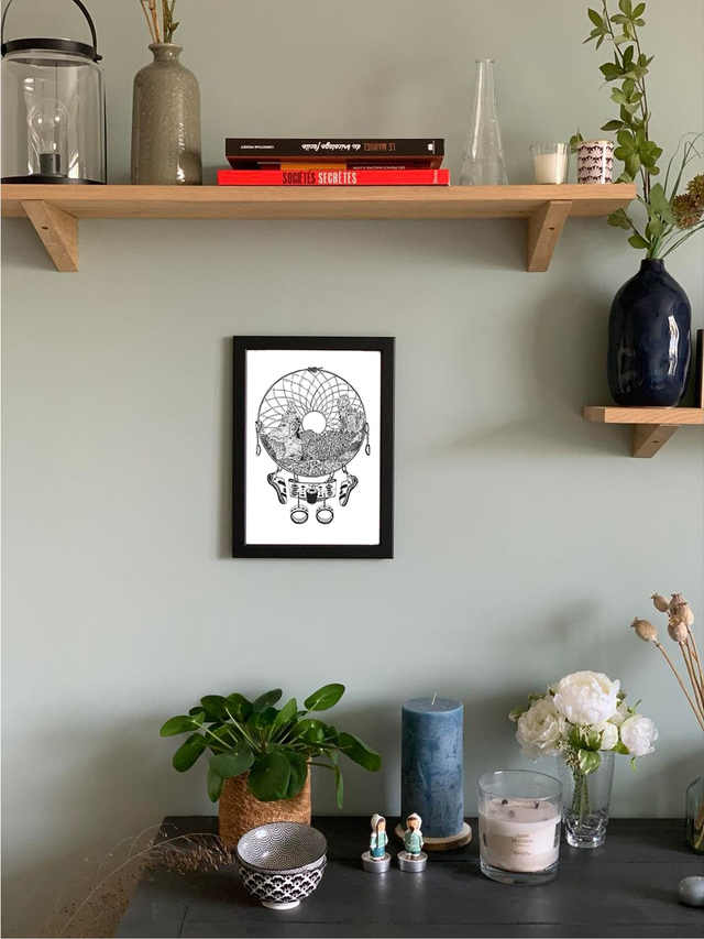 L&#039;attrape rêve du grimpeur  - illustration A4