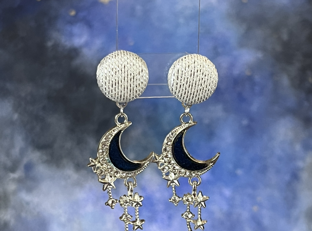 Babys argenté avec lune bleu et argent 