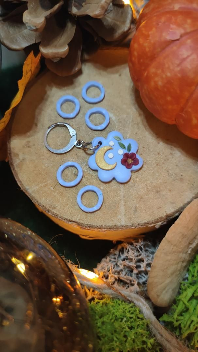 Marqueur amovible dormeuse fleur poétique + 5 anneaux