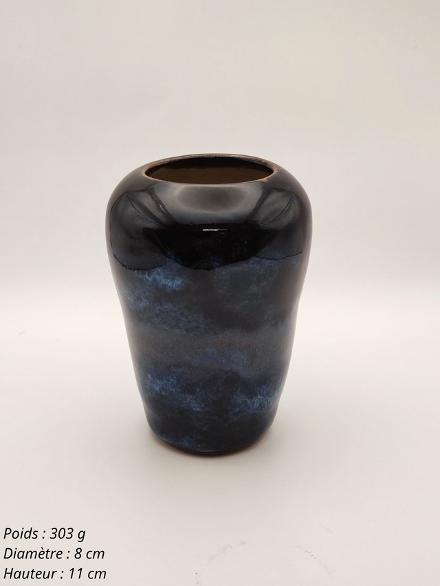 Beau vase &quot;Barbapapa&quot; bleu de titane.