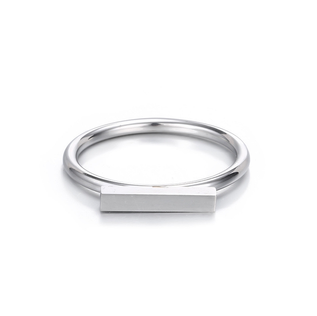 Silver solid bar ring(Size 6)