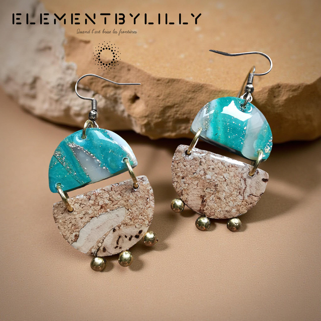 Boucles d’oreilles &quot;terre de lune&quot;