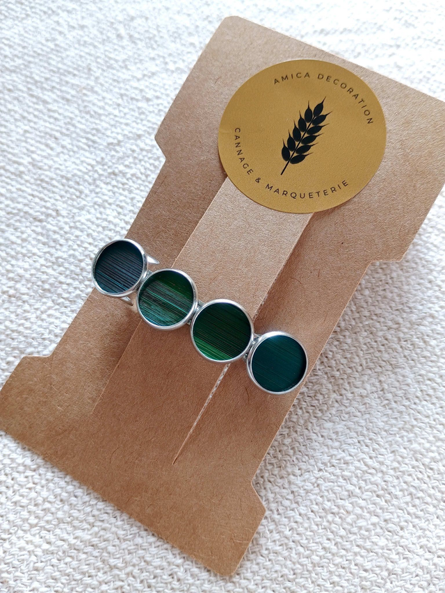 Barrette à cheveux argentée - Vert