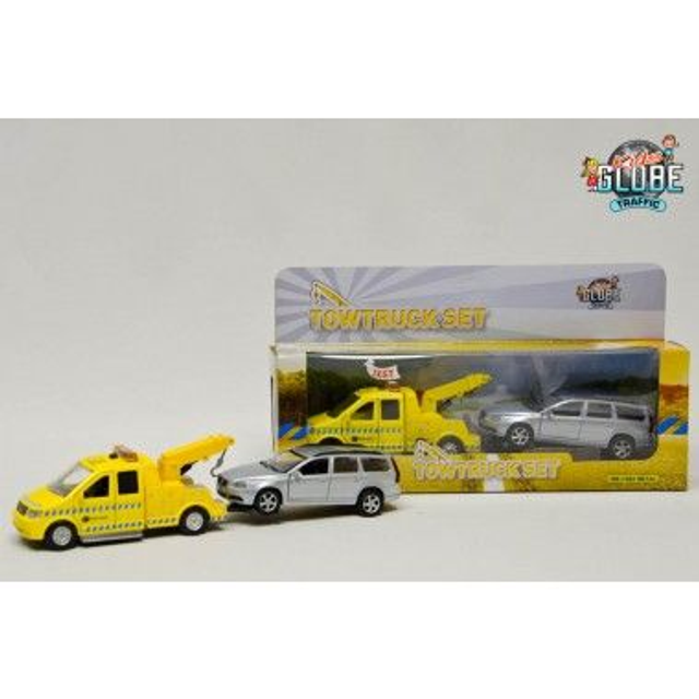 Miniature Dépanneuse et Volvo V70 avec son et lumière Voiture Miniature Kids Globe Farming 510703  Référence : KGF510703