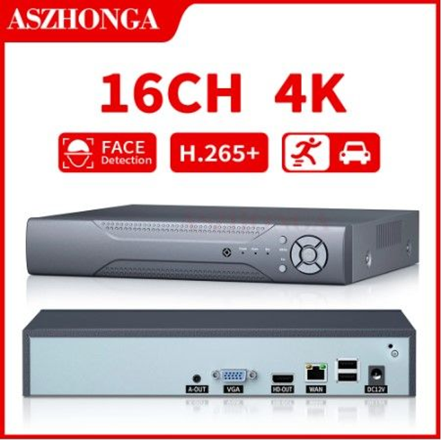 NVR 16CH - NVR 8CH - NVR 4CH Enregistreur vidéo en réseau IP 4K , P2P Xmeye H265, sécurité