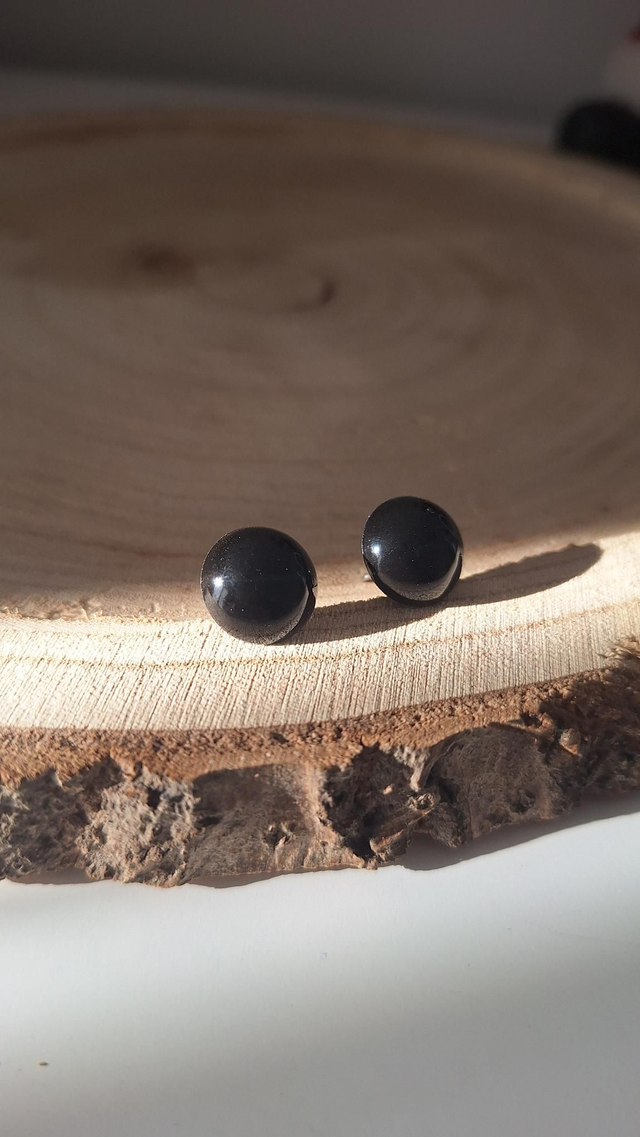 Puces d'oreilles rondes noires 