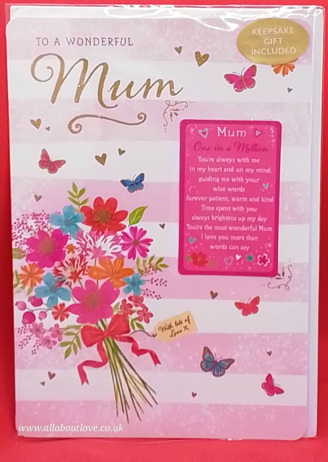 Mum Birthday Card with a Sentiment Wallet Card Beautiful Designs