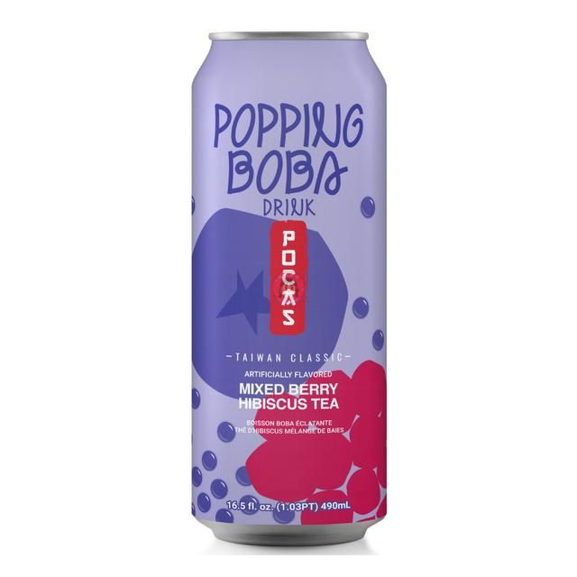 Pocas Popping Boba Mixed Berry Hibiscus Tea Drink