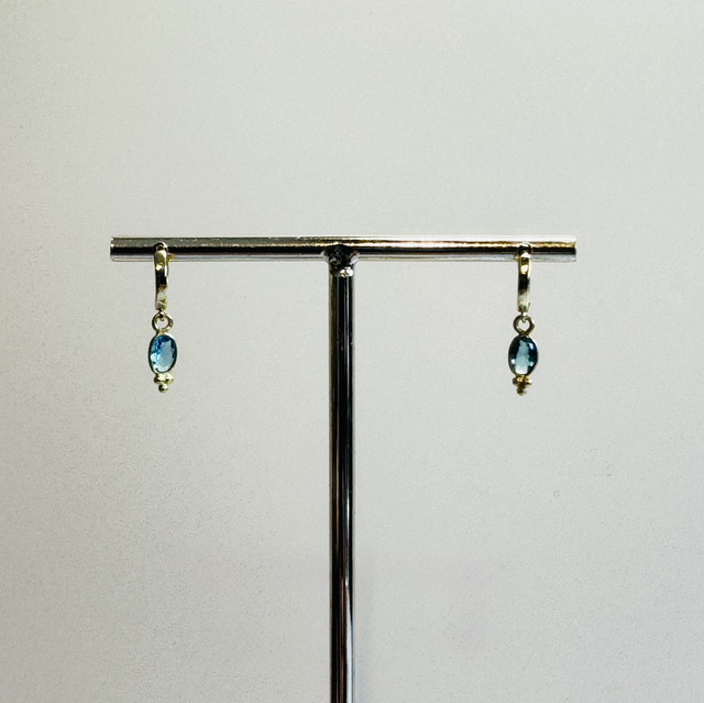 Créoles Galet Quartz bleu