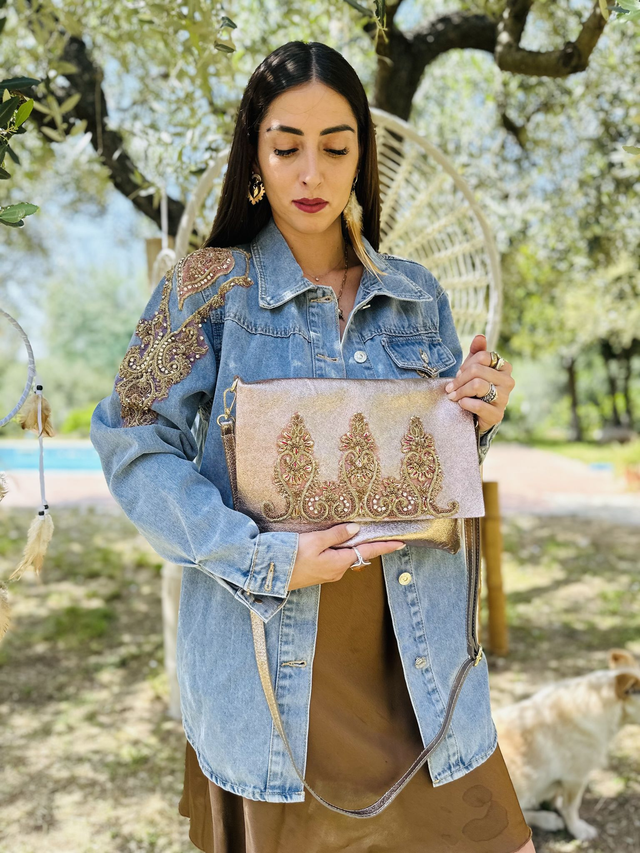 Borsa EMBRODERY Platino