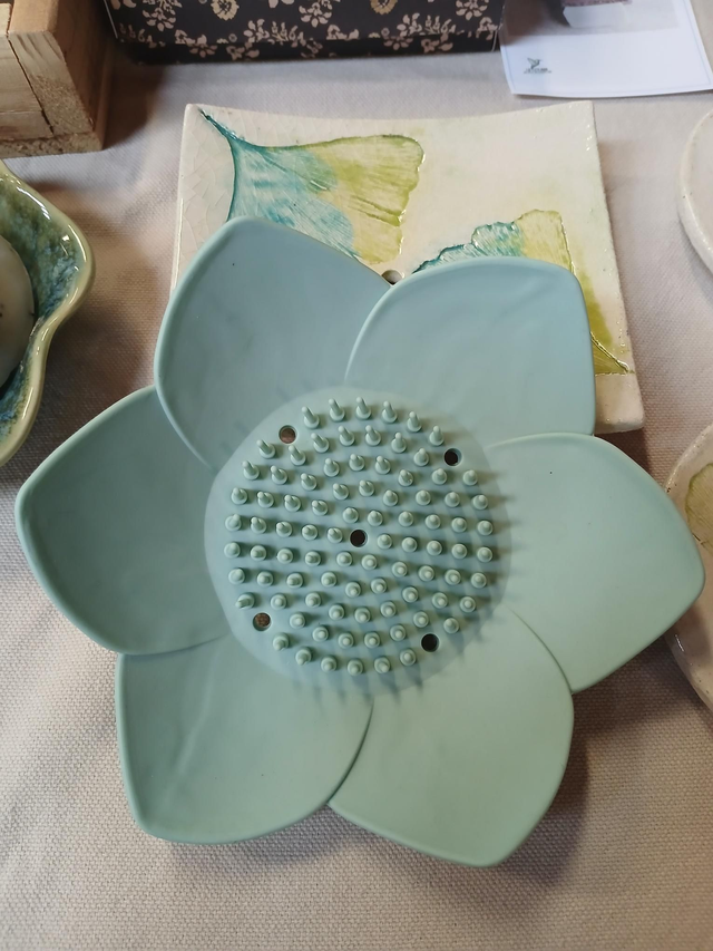 Porte savon nénuphar vert  en silicone