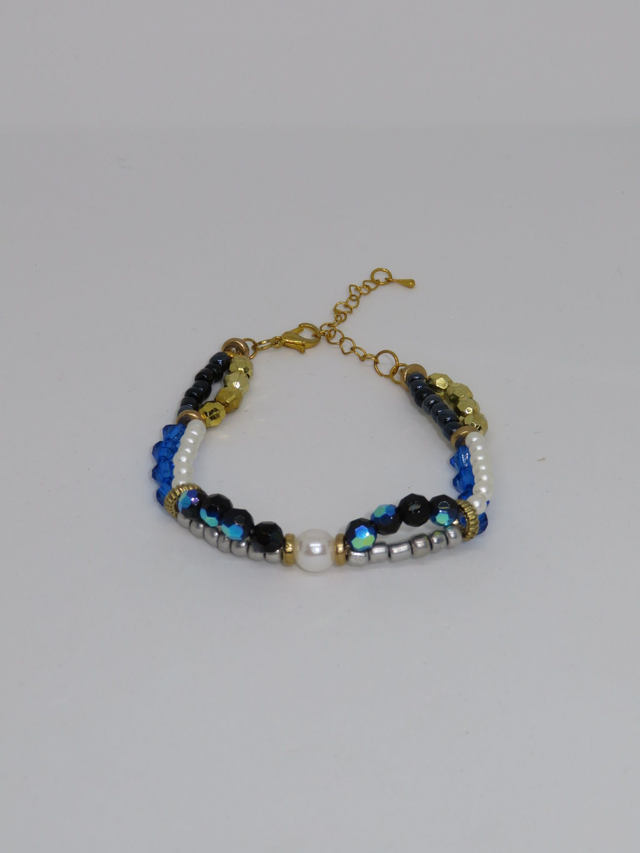 Bracelet mix perle bleu