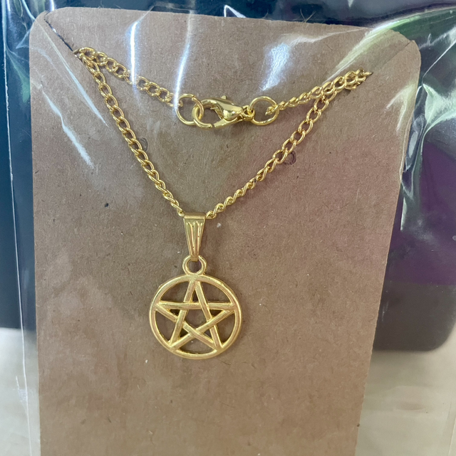 Pentagram on 18” Gold Plated Chain 
