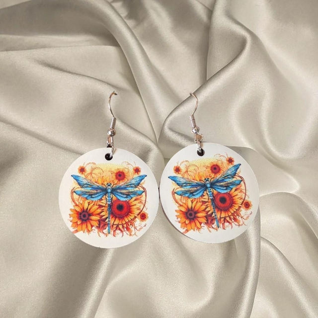 N° 96 Boucles d'oreilles ronde fantaisie hypoallergénique 
