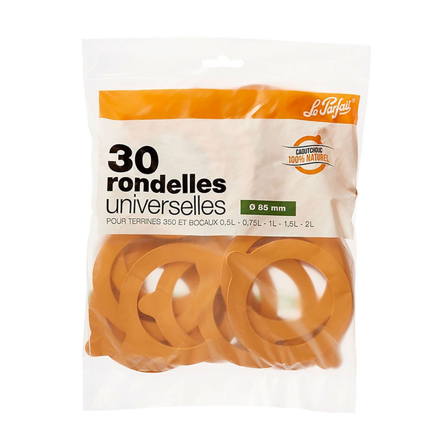 Rondelles / joints pour bocaux et terrines &quot;Super&quot; Ø 85 mm – Le Parfait lot de 30