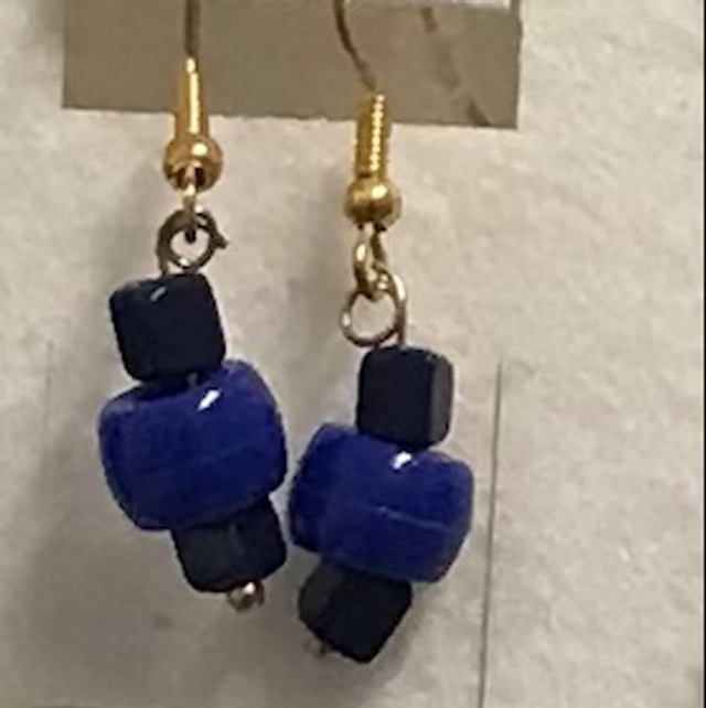 Black/Blue Dangling Earrings- BBD12