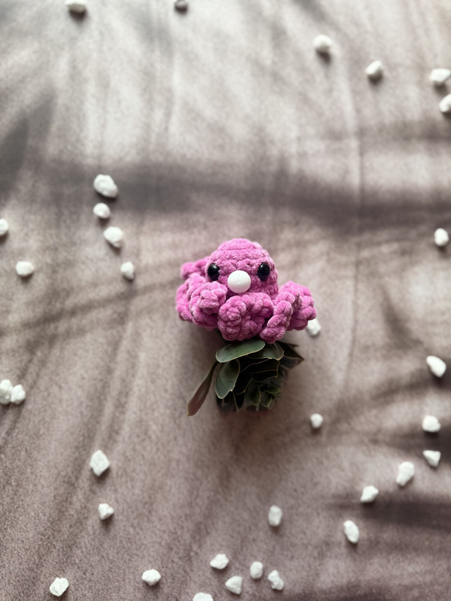 Antistress poulpe tout doux mauve rosé clair 