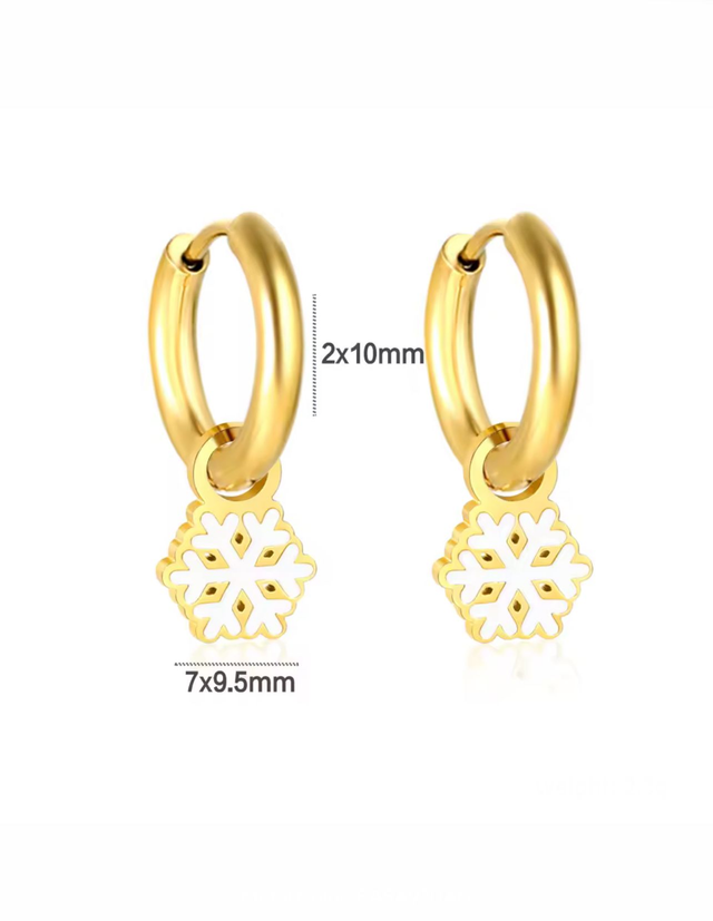 Gold Snowflake Huggies