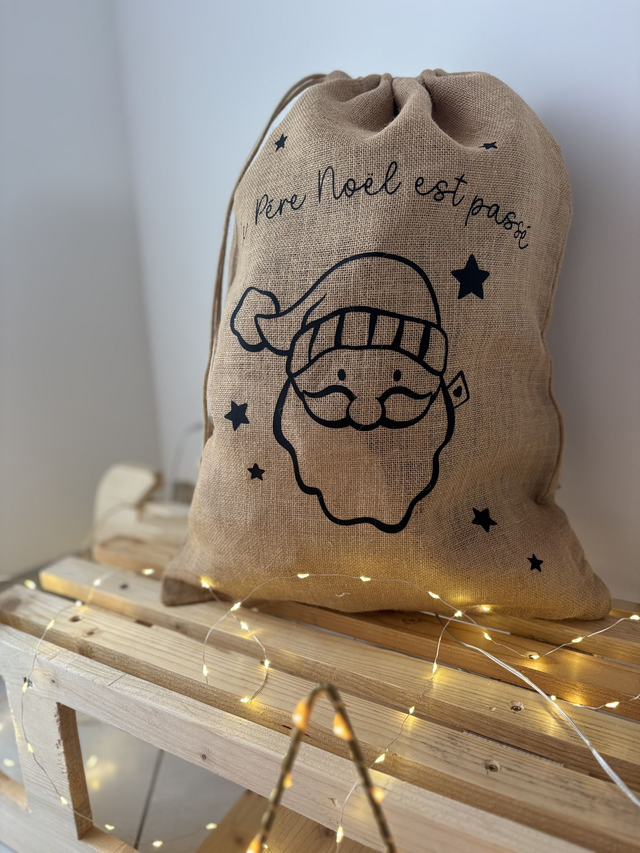 Hotte de Noël - "Père Noël est passé"