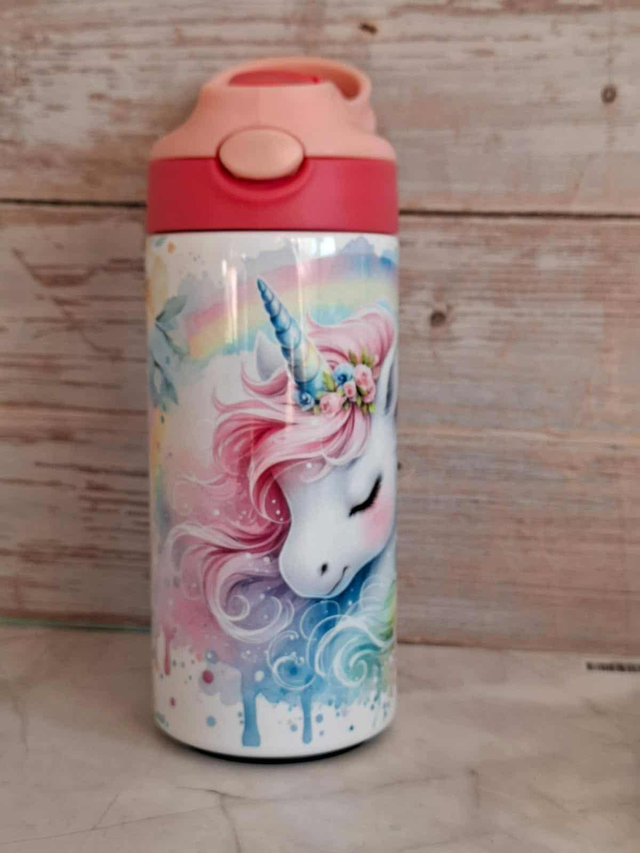 Gourde 350ml licorne arc en ciel