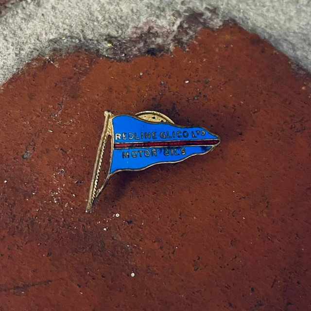 Redline Glico Motor Spirits Enamel Buttonhole Badge