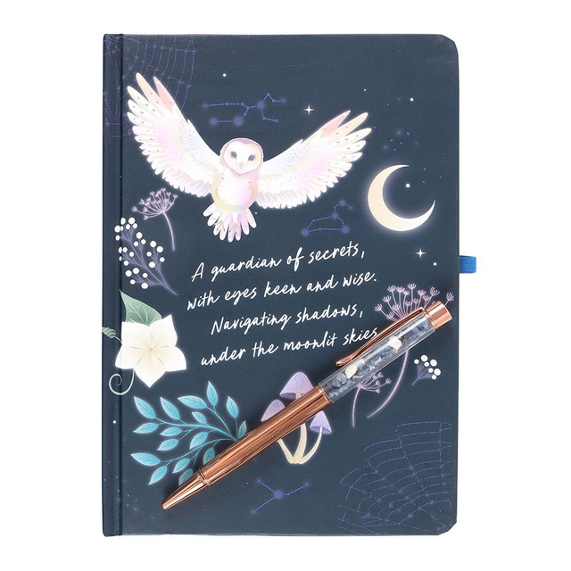 Journal de bord Night Owl avec stylo en sodalite