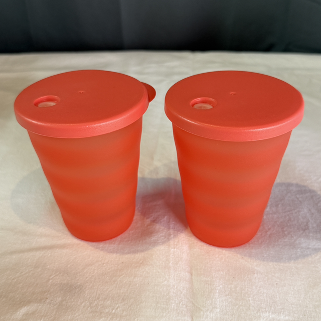 Junge Welle Trinkhalmbecher - 2 Stk. Orange (Art.-Nr. 4.04)