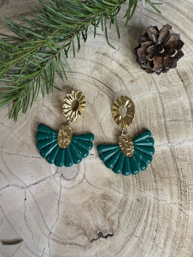 Les boucles d'oreille Eventail