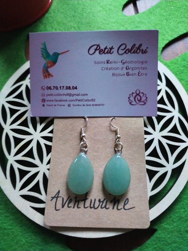 ♡ Boucles Goutte Aventurine ♡ 