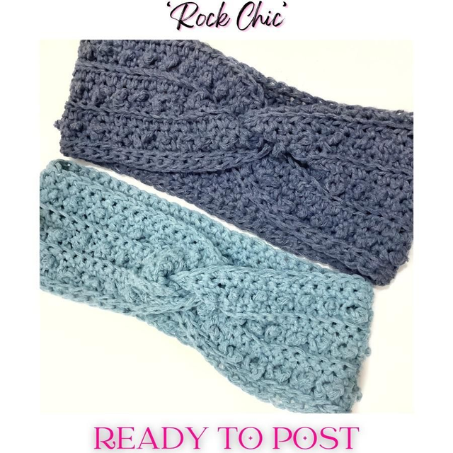 Recycled denim headband light or dark-ROCK CHIC