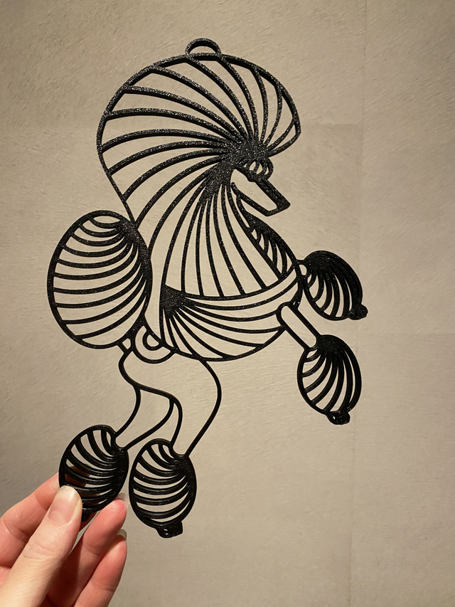 3D - Poodle Continental Black Sparkle