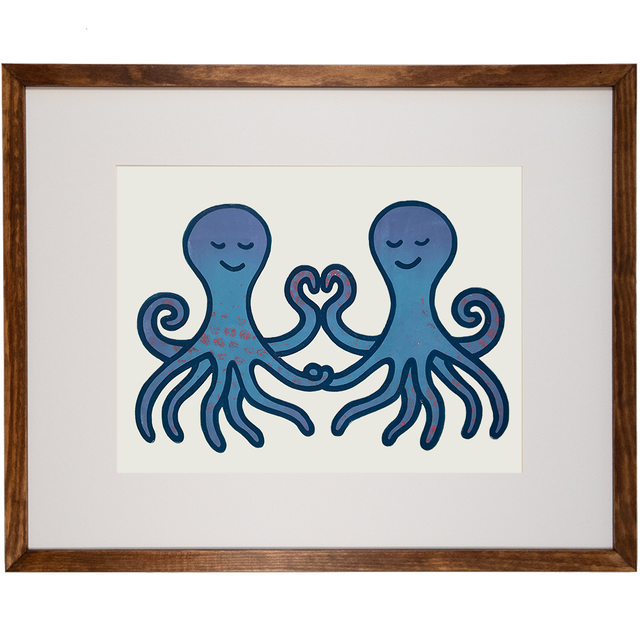 Linoldruck "Big Octo Love" 40x50cm
