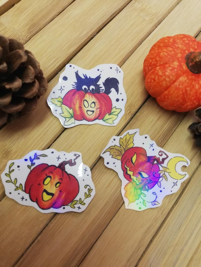 Stickers pack 3 citrouilles 