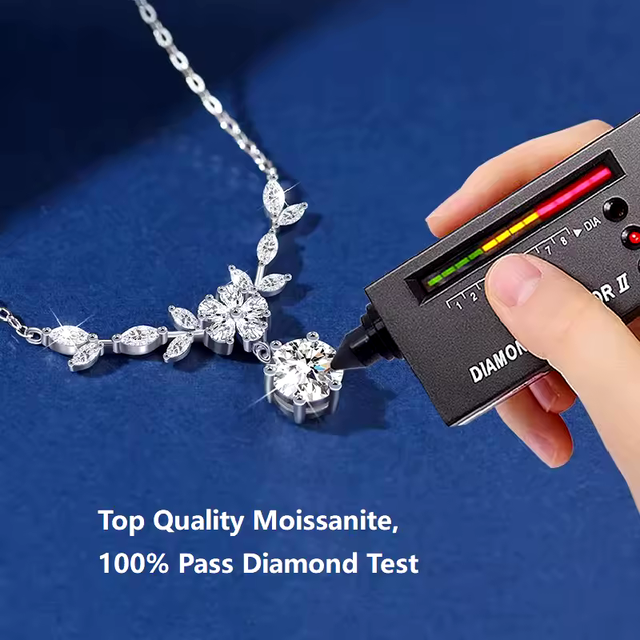 Halaile D Color Moissanite S925 Sterling Silver Cassia Twig Necklace Trendy Neck Chain Fine Jewelry Women Wedding Gift