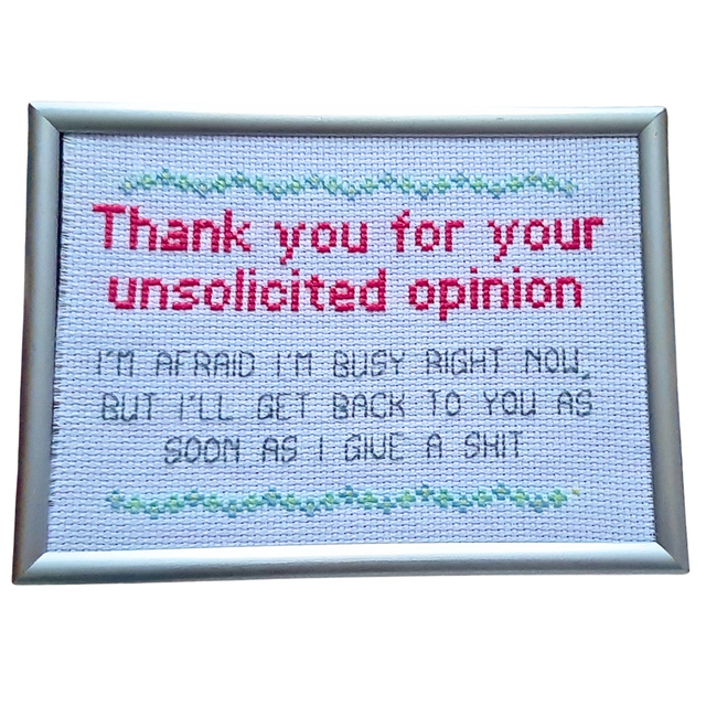 Unsolicited opinion completed cross stitch home decor