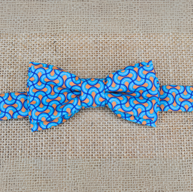 Noeud pap - bleu et orange graphique