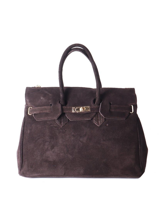 Suede tas Esmee choco