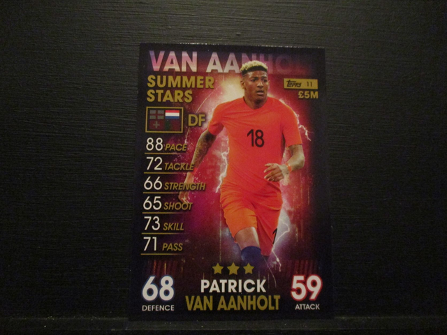 Patrick Van Aanholt - Summer Stars Match Attax 101 Original Trading Card
