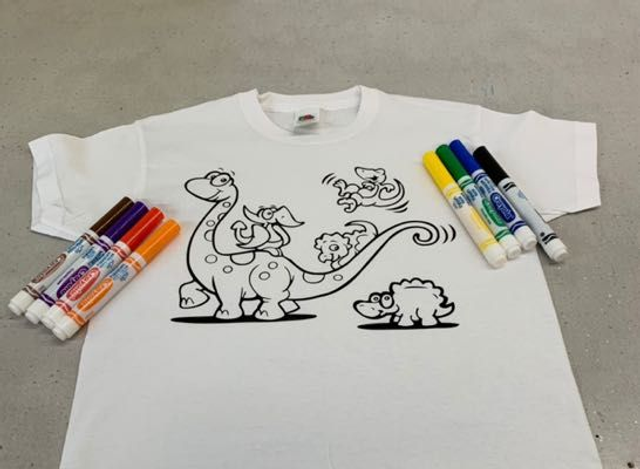 Colour me in Dinosaur T Shirt 