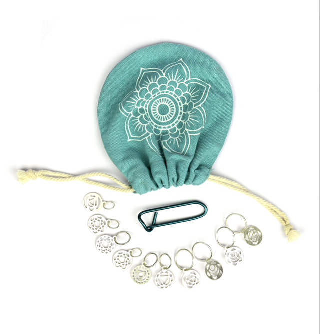 The Mindful Collection: Stitch Markers: Chakra: Sterling Silver Plated