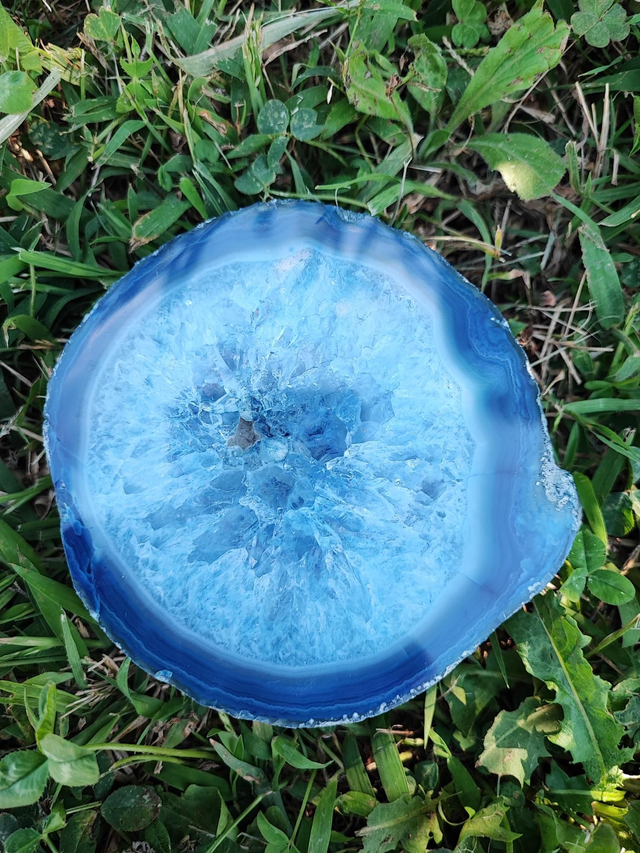 Tranche Agate bleue 110x20mm