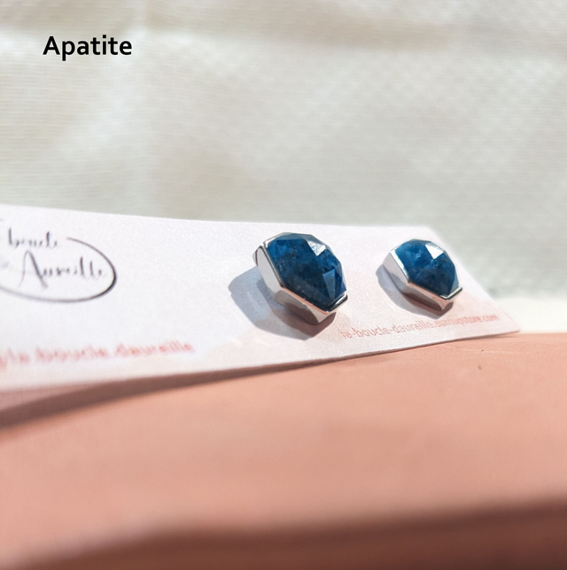 PRECOMMANDE - "Gema" - Clous Plaqué Argent, (5 Pierres au choix)