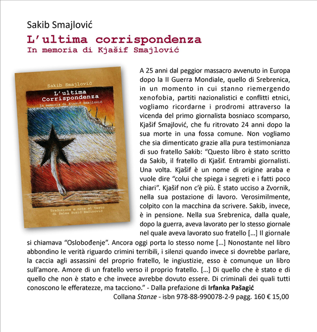 Sakib Smajlović, "L'ultima corrispondenza", qudulibri 2020 (trad. di Selma Husić Bačinović)